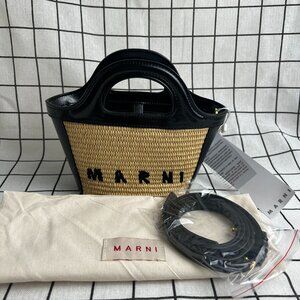 NWT MARNI Tropicalia small Tote bag in black